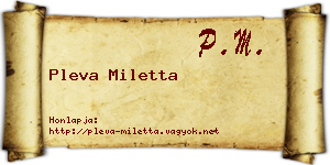 Pleva Miletta névjegykártya